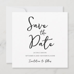 Convites Minimalista Salve o Dia Preto e Branco