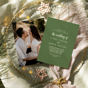 Convites Minimalista Simples Foto De Sábio Escuro O Casamen