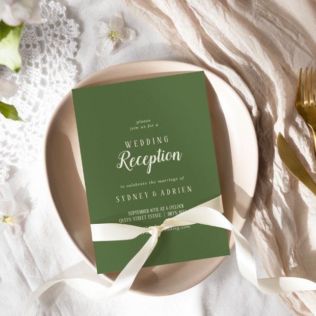 Convites Minimalista Simples|Recepção de casamento Escura A (Criador carregado)