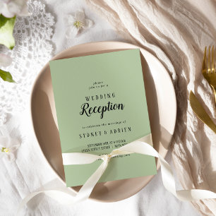 Convites Minimalista Simples Somente Recepção de casamento 