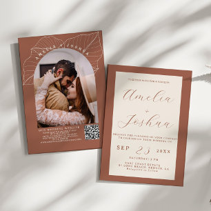 Convites Minimalista Terracotta Burnt Orange Boho