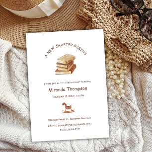 Convites Minimalista Um Novo Capítulo Iniciar Chá de fralda