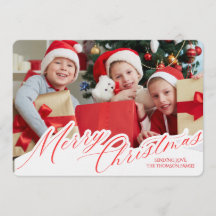 Minimalista Verde Dourado Merry Christmas Caligraf