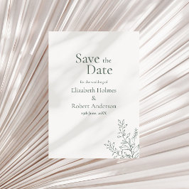 Convites Minimalista Verde Sage Botânico Save the Date