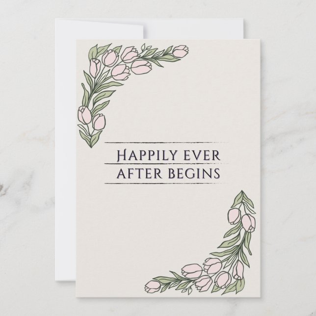 Convites Minimalistic Floral Rustic Wedding Invite (Frente)