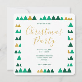 Convites Minimalistic Green & Golden Woods Christmas Square