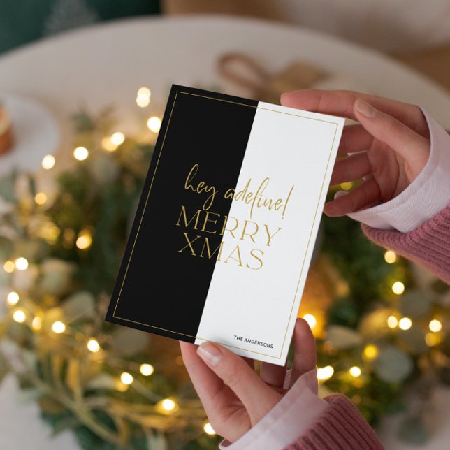 Convites Minimalística de tela de divisão em preto e branco (Criador carregado)