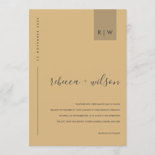 CONVITES MÍNIMO AMARELO AMARELO DE TIPOGRAFIA DE OCHRE AMA