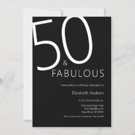 Convites Mínimo Cinquenta e Fabuloso Aniversário de 50 anos