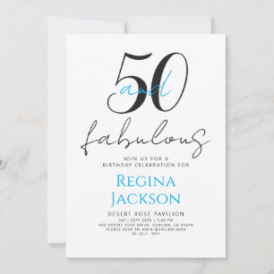 Convites Mínimo Cinquenta e Fabuloso Aniversário de 50 anos