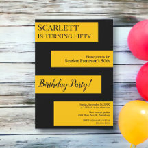 Mínimo de 50º aniversário de chic negro e Dourado 