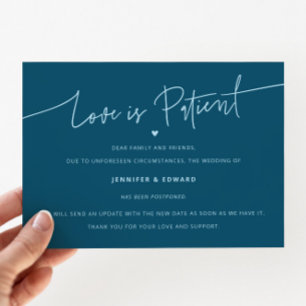 Convites Mínimo De Amor É Patient Wedding Teal