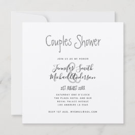 Convites Mínimo de Casais manuscritos Chá quadrado KRAFT