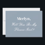 Convites Mínimo de Casamento de Proposta de Flor Azul Dusty<br><div class="desc">Impresso com modelo para "Você será minha piranha?" com modelo de mensagem personalizada do outro lado,  isso faz um cartão de florista muito bonito,  simples e elegante para casamentos!</div>