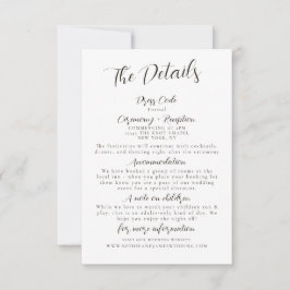 Convites Mínimo de Detalhes do Casamento Preto Branco