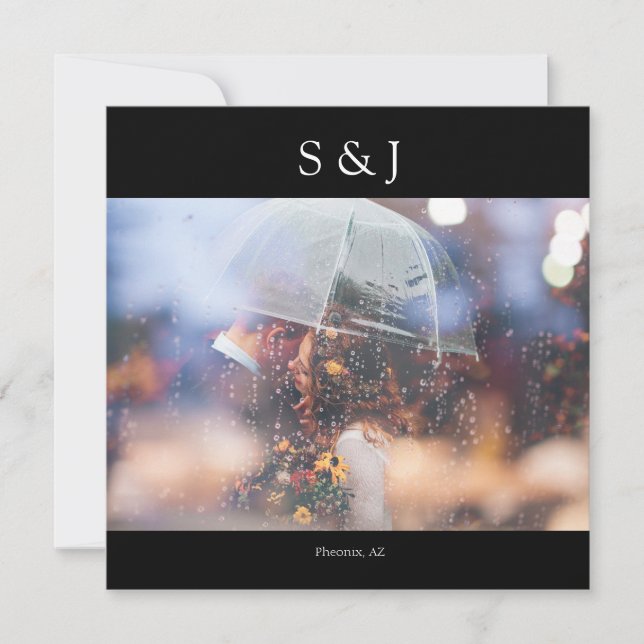 Convites Mínimo de Foto Chic Elegante Moderno Quadrado Pret (Frente)