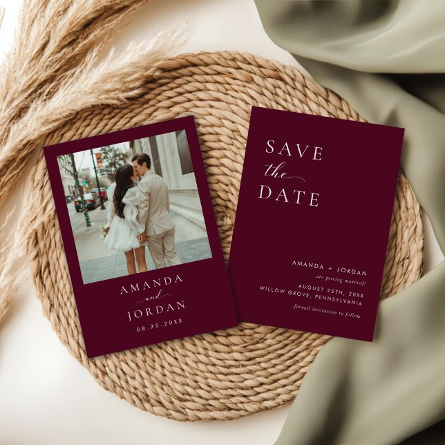 Convites Mínimo de Foto Salvar a Data (Criador carregado)