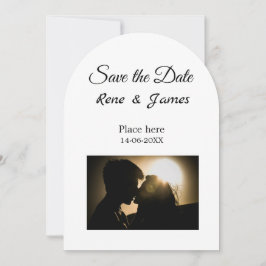 Convites Mínimo de fotos clássicas preto branco, salvar o