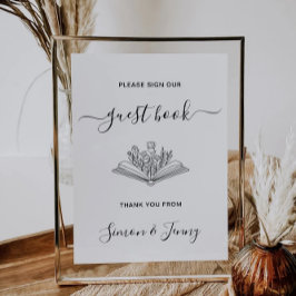 Convites Mínimo de Modelo de Casamento de Livro de Convidad