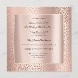 Convites Mínimo de Pontos rosa Dourados Blush Confetti Aniv