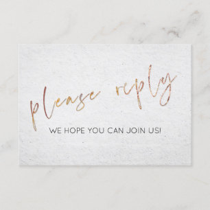 Convites Mínimo de refeições RSVP de Casamento do Tipo D