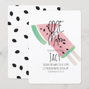 Convites Mínimo de Watercolor Watermelon Confetti Seeds