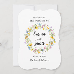 Convites Mínimo de Wreath floral de Primavera de flor selva
