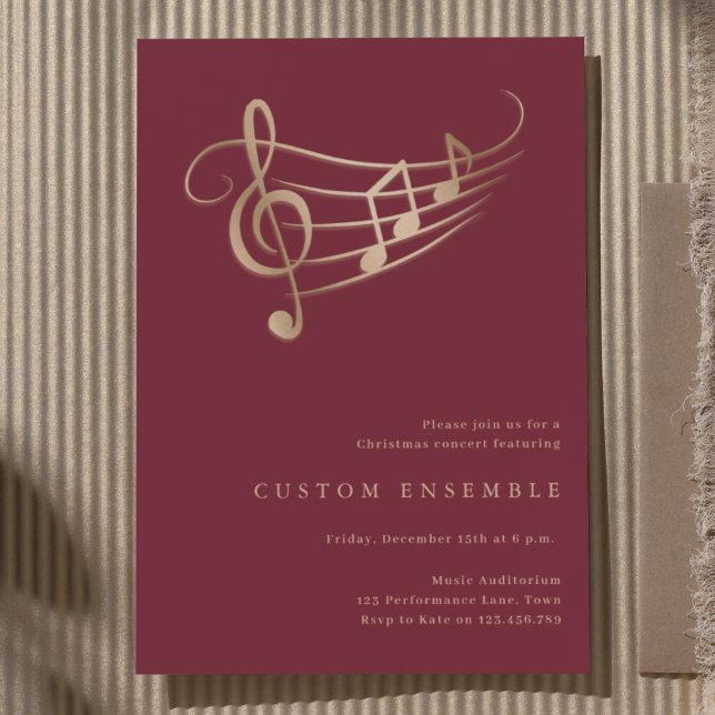 Convites Mínimo Dourado Red Elegant do Natal (Criador carregado)