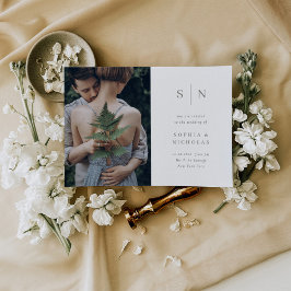Convites Mínimo e Chic | Branco com Casamento Fotográfico S