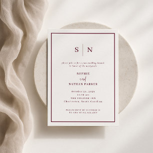 Convites Mínimo e Chic Brunch Pós-Casamento Bordeaux