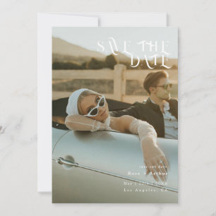 Convites Mínimo e chique preto e branco Save the date