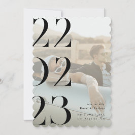 Convites Mínimo e chique preto e branco Save the date