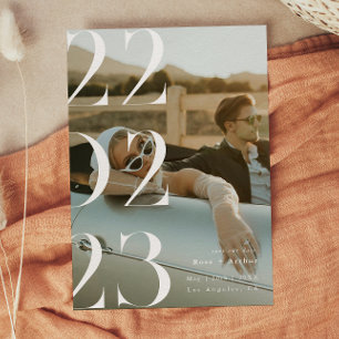 Convites Mínimo e chique preto e branco Save the date