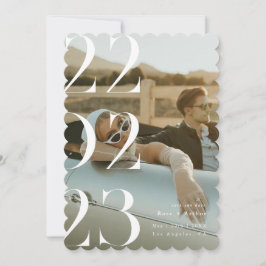 Convites Mínimo e chique preto e branco Save the date