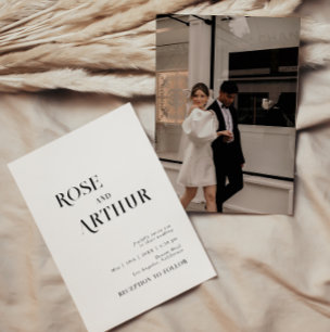 Convites Mínimo e preto e branco