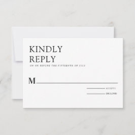 Convites Mínimo Elegante preto e branco simples