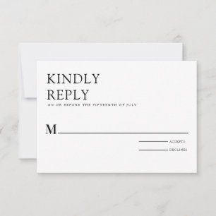 Convites Mínimo Elegante preto e branco simples