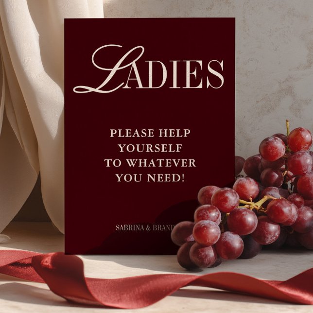 Convites Mínimo Elegante - Sinal de Banheira para Mulheres (Elegant Minimalist Ladies Bathroom Basket Sign)