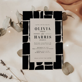 Convites Mínimo gráfico preto e branco moderno único