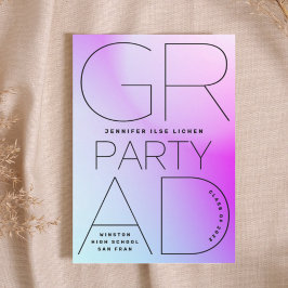 Convites Mínimo Mínimo Moderno do Ombre Preto do Partido do