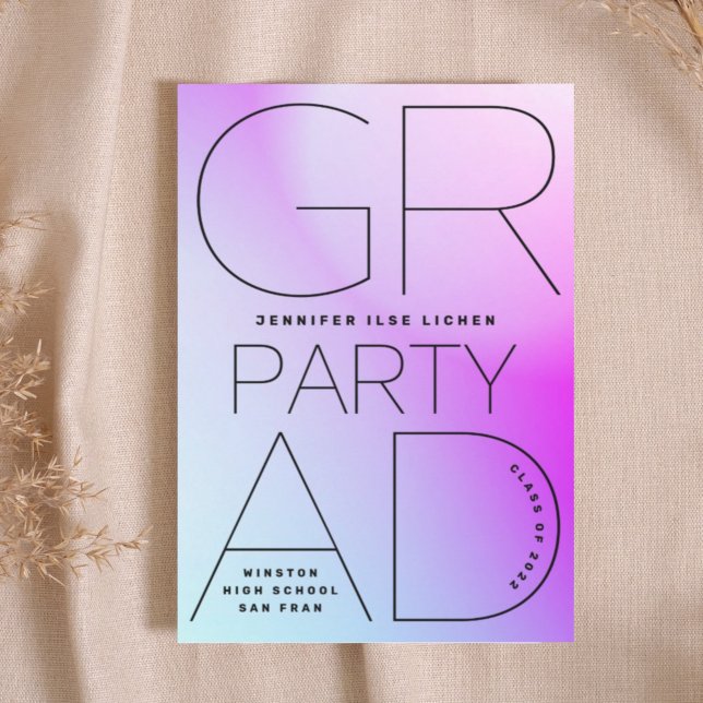 Convites Mínimo Mínimo Moderno do Ombre Preto do Partido do (Criador carregado)