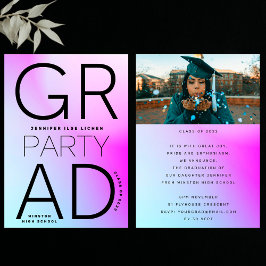 Convites Mínimo Mínimo Moderno do Ombre Preto do Partido do