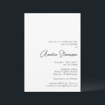 Convites Mínimo Moderno Bat Negro e Branco Mitzvah<br><div class="desc">Convite Mitzvah,  preto e branco minimalista moderno</div>