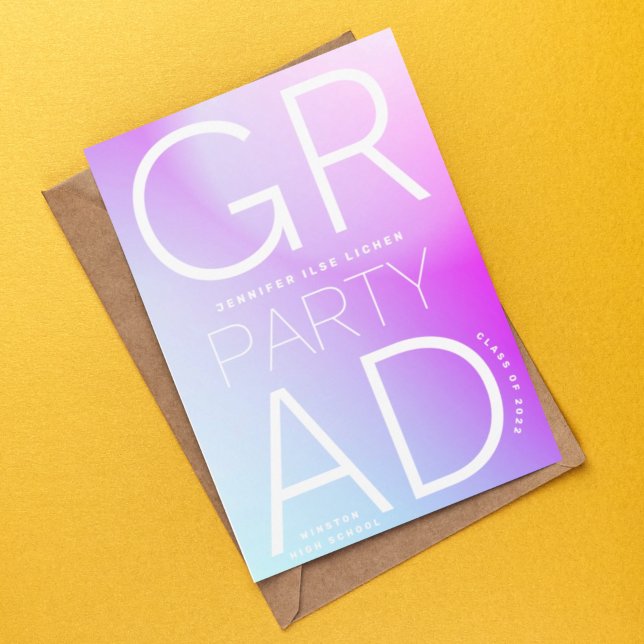 Convites Mínimo Moderno do Ombre Branco do Partido do Forma (Criador carregado)