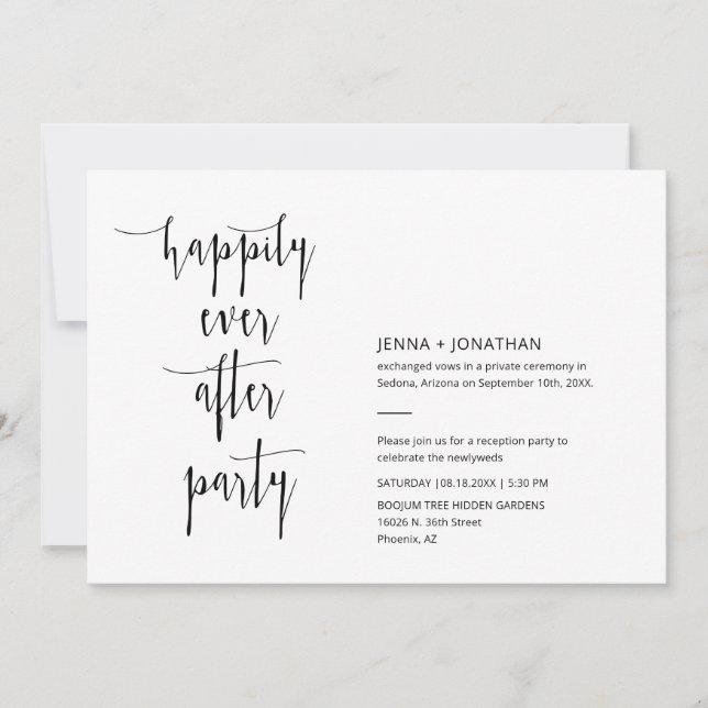 Convites Mínimo Moderno, Feliz Nunca Após Foto de Código QR (Frente)