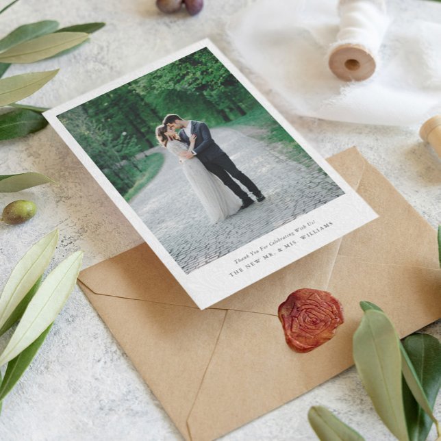 Convites Mínimo - Paisley Branco de Plush Preto Obrigado (Criador carregado)