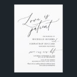 Convites Mínimo Simples, Amor no paciente, casamento adiado<br><div class="desc">Este é o cartão de reprogramação do convite de casamento (adiado / adiamento),  (amor no paciente),  com tema de design simples,  limpo e moderno,  fonte preta.
É a maneira perfeita de fazer o anúncio de reprogramação do evento para seus amigos e familiares.</div>