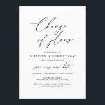 Convites Mínimo Simples, Mudança de planos, casamento adiad<br><div class="desc">Este é o convite de casamento reprogramado (adiado / adiamento) cartão-postal (mudança de planos),  no tema de design moderno minimalista simples e limpo,  fonte preta.
É a maneira perfeita de fazer o anúncio de reprogramação do evento para seus amigos e familiares.</div>