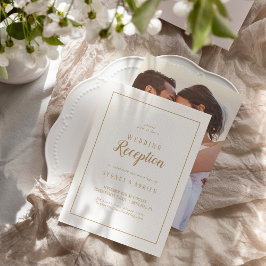 Convites Mínimo Simples|Quadro de Recepção de Fotos Dourada