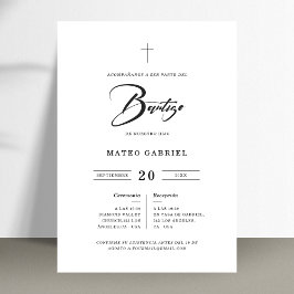 Convites Mínimos de Batizado para Menina Menino